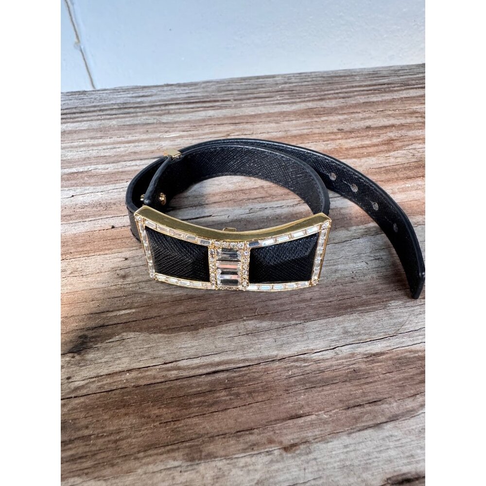 Kate Spade New York Black & Gold Bow Wrap Bracelet With Rhinestone Details - Picture 4 of 7